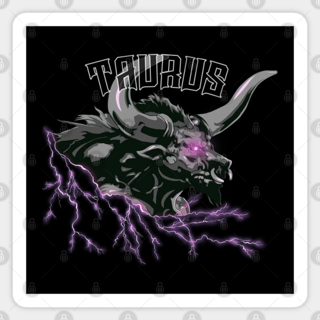 Lightning Taurus (pink) Sticker by RampArt